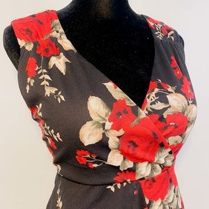 NINE 9 WEST 🔥 Hot 9 | Black Rose Sleeveless V-Neck |